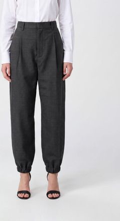 Moschino Pantaloni baggy a vita alta in lana vergine con pince