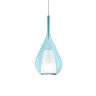 Netlighting Kalique Ill 18cm Teardrop Dome Pendant Ceiling Light Sky Blue 1x E27