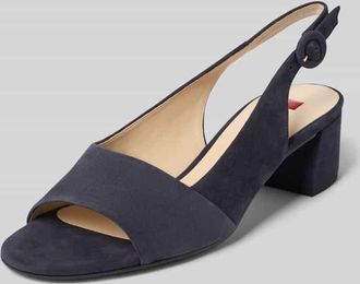 H&ouml;gl Midheels aus Leder mit Blockabsatz in Dunkelblau, Gr&ouml;&szlig;e 37