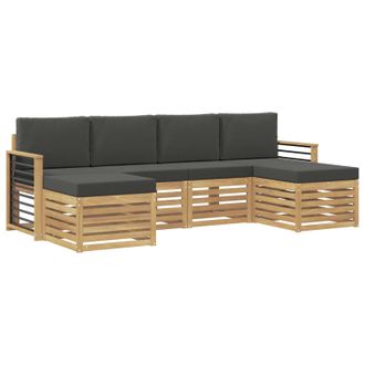 vidaXL Juegos De Sof&aacute;s 6 Pcs Blanco Y Antracita 249 X 122,5 X 73 Cm Vidaxl