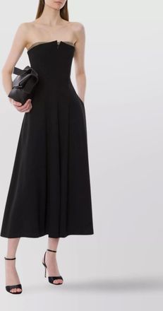 Alberta Ferretti strapless midi dress flared skirt