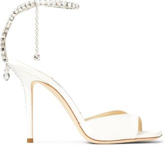 Jimmy Choo London Saeda 100mm Crystal-strap Sandals