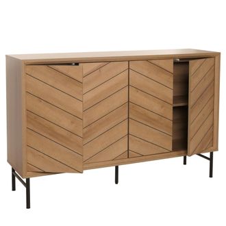 Hhg Hhg - Aparador 388, Armario C&oacute;moda Aparador Alto, 94x151x40cm, Natural