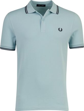 Fred Perry lichtblauw poloshirt Fred Perry normale fit 2-knoops katoen pique