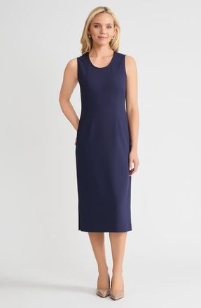 Ming Wang Stretch Deco Crepe Sheath Midi Dress in Indigo at Nordstrom, Size X-Small