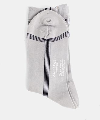 Antipast Fine Navy Stripe Socks - Gray
