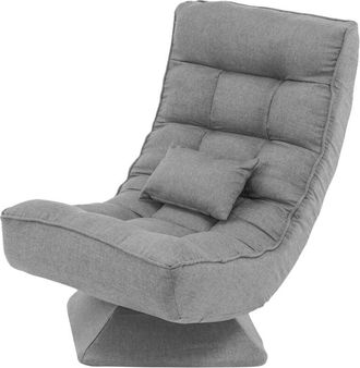 Costway Costway - Folding Floor Gaming Chair Swivel Lazy Padded Lounge Chair 4-Position Adjustable