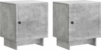 vidaXL Armario De Noche 2 Uds. Gris Hormig&oacute;n 43 X 34,5 X 50 Cm Vidaxl