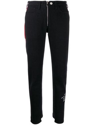 Marcelo Burlon vintage wash slim jeans - women - Cotton/Cotton/Polyester/Spandex/Elastane - 26 - Black