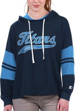 Starter Womens Starter Navy Tennessee Titans Bump And Run Long Sleeve Hoodie T-Shirt at Nordstrom, Size Xx-Large
