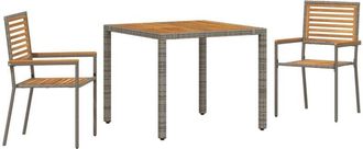 vidaXL Vidaxl - Garden Dining Set 7 pcs Black 150 x 90 x 75 cm Poly Rattan