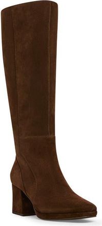 Blondo Sofie Waterproof Knee High Platform Boot in Chocolate Suede at Nordstrom, Size 6.5