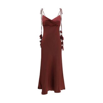 Self Portrait Bordeaux Polyester Casual Womens Dress