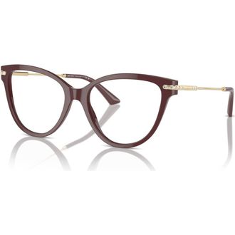 Jimmy Choo London 52mm Cat Eye optical glasses in Red at Nordstrom