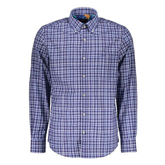 Paul & Shark Paul & Shark, Casual Shirts, male, Blue, Size: XL Cotton Shirt with Checkered Pattern