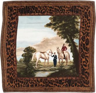 Ralph Lauren Zijden Sjaal met Panoramische Print - Dames - Accessoires - Veelkleurig - Maat: ONE Size Zijde