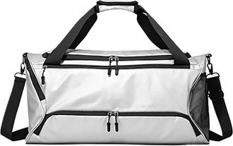 Generic Compatible For Travel Duffel Handbag Dry Wet Outdoor Business Trip Short Distance Shoulder Bag Large Fitness Gym Yoga Sports Luggage Tote Pack(Silvery