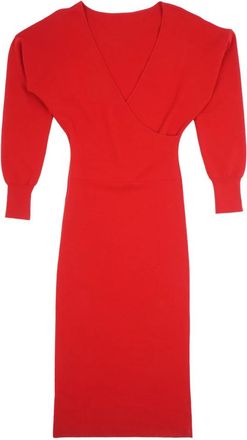 P.A.R.O.S.H. Midi Jurk - Dames - Kleedjes - Rood - S - Kleedjes