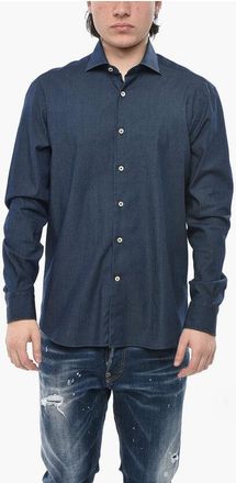 Alessandro Gherardi Stretch Cotton Solid Shirt with French Collar size 41