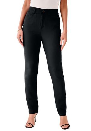 Roaman's Bi-Stretch Straight Leg Pants in Black at Nordstrom, Size 28