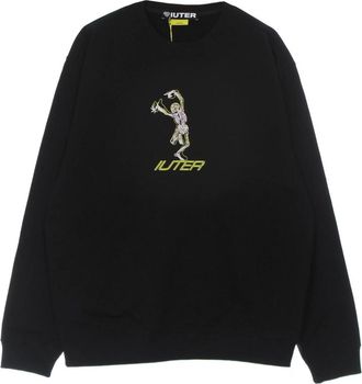 Iuter Zwarte Skeleton Crewneck Sweatshirt Lange Mouw - Heren - Sweatshirts - Zwart - S - Katoen - Hoodies & sweatvesten