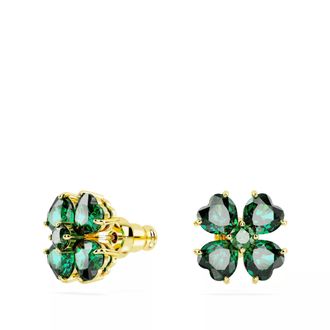 Swarovski Ohrringe - Idyllia stud earrings, Clover, Gold-tone plated - Gr. unisize - in Grün - für Damen