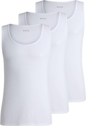 BOSS Three-pack of cotton tank tops with embroidered logos