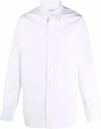 Valentino Overhemden, Heren, Wit, M, Patch Pocket Shirt