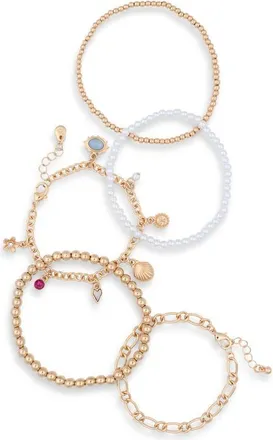 BP. Set of 5 Shell Charm Bracelets in Multi at Nordstrom
