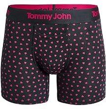 Tommy John Second Skin Modal 4 Boxer Brief Mens Underwear Black Charming Hearts : MD (32-34 Waist), Elastane/Modal