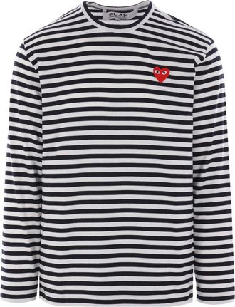 Comme Des Gar&ccedil;ons Maglietta Comme Des Gar&ccedil;ons Play U Emblema rosso lavorato a maglia
