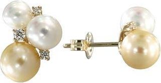 Effy Diamond & 5-5mm Freshwater Pearl Stud Earrings in White at Nordstrom Rack