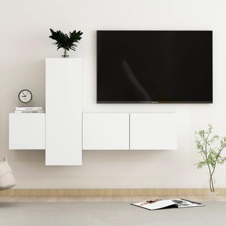 Berkfield Home 3 Piece TV Cabinet Set White Engineered Wood