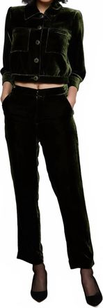 L'agence Rebel Straight Leg Trouser In Deep Olive