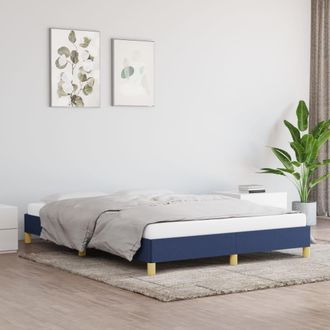 vidaXL Cama Sin Colch&oacute;n Tela Azul 140x190 Cm Vidaxl