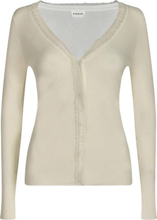 P.A.R.O.S.H. Cr&egrave;me Trui voor een Stijlvolle Look - Dames - V-hals truien - Beige - L - Truien & Vesten