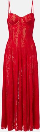 Norma Kamali Abito midi in pizzo