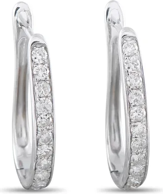 Luxury Bazaar 14K White Gold Diamond Earrings AER14265R