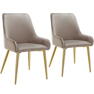 TecTake Dining Chair Avane Set Of 2 - Taupe | Size: 2 Pack