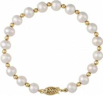 Allurez Cultured Freshwater Pearl Bracelet 14K Yellow Gold (7mm)