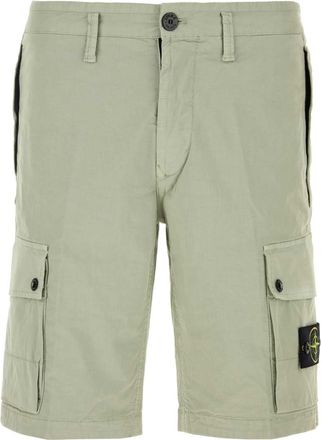 Stone Island Sage Green Stretch Cotton Bermuda Shorts