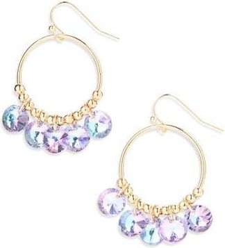 Cara Crystal Hoop Earrings in Lilac at Nordstrom Rack