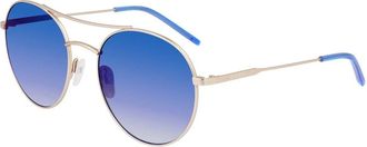 DKNY Gouden Metalen Zonnebril - Dames - Zonnebrillen - Geel - ONE Size - Accessoires