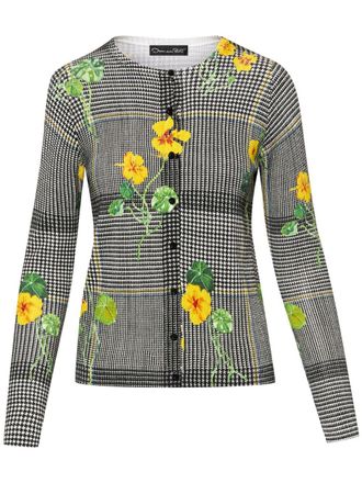 Oscar De La Renta Cardigan Nasturtium con stampa - Bianco