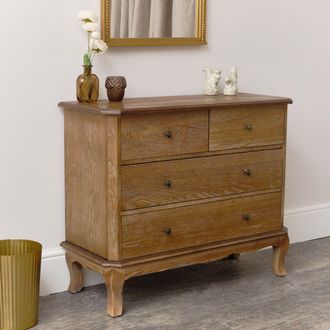Melody Maison 4 Drawer Dark Wood Chest Of Drawers - Ashwell Range in Brown