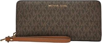 Michael Kors Jet Set Zip Wallet - Dames - Portefeuilles - Bruin - ONE Size - Leer - Accessoires