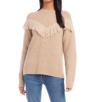 Fifteen Twenty Fringe Sweater In Camel