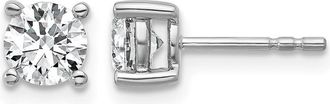 Diamond2Deal 14k Yellow Gold 1 ct Round Lab Grown Diamond Stud Earrings VS Clarity, G-H Color