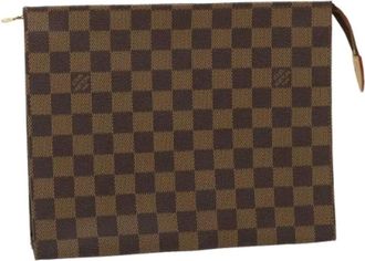 Louis Vuitton Pre-owned Clutches, female, Brown, Size: ONE SIZE Pre-owned Damier Ebene Pouch