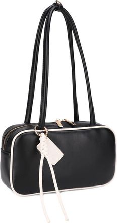Mali + Lili Eko Vegan Leather Shoulder Bag in Black Bone at Nordstrom
